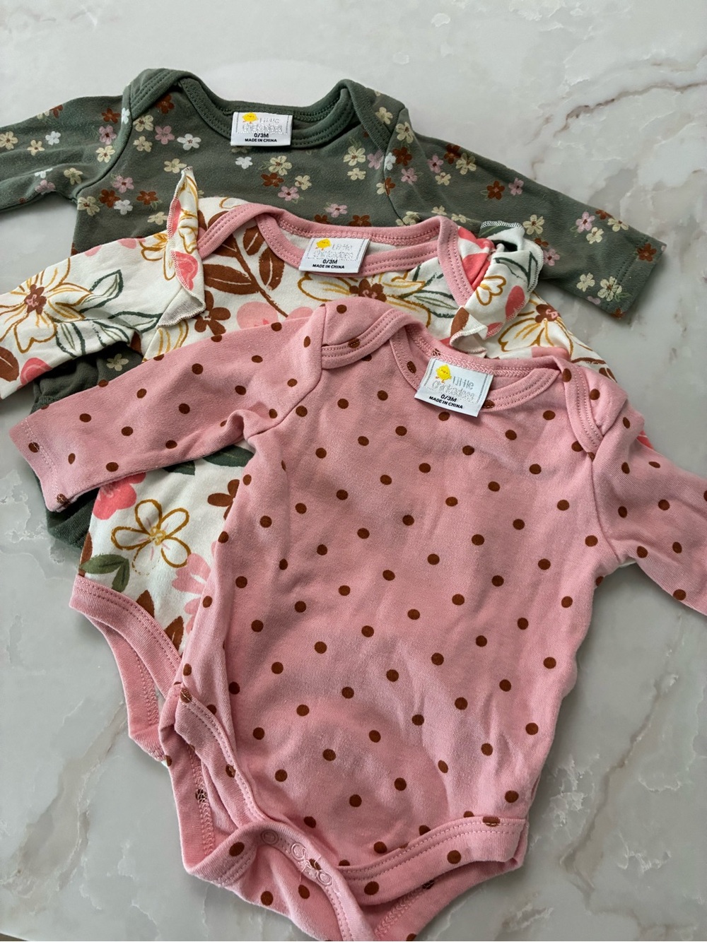 NWOT set of 3 girls onesies